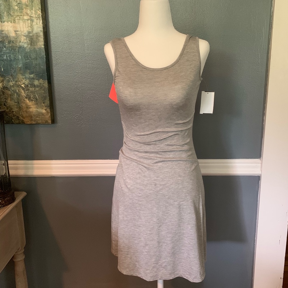 Grey sleeveless dress with Bow detail on back